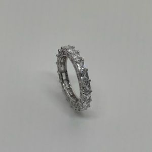 Sterling Silver and Cubic Zirconia All Over Band/ Size 8